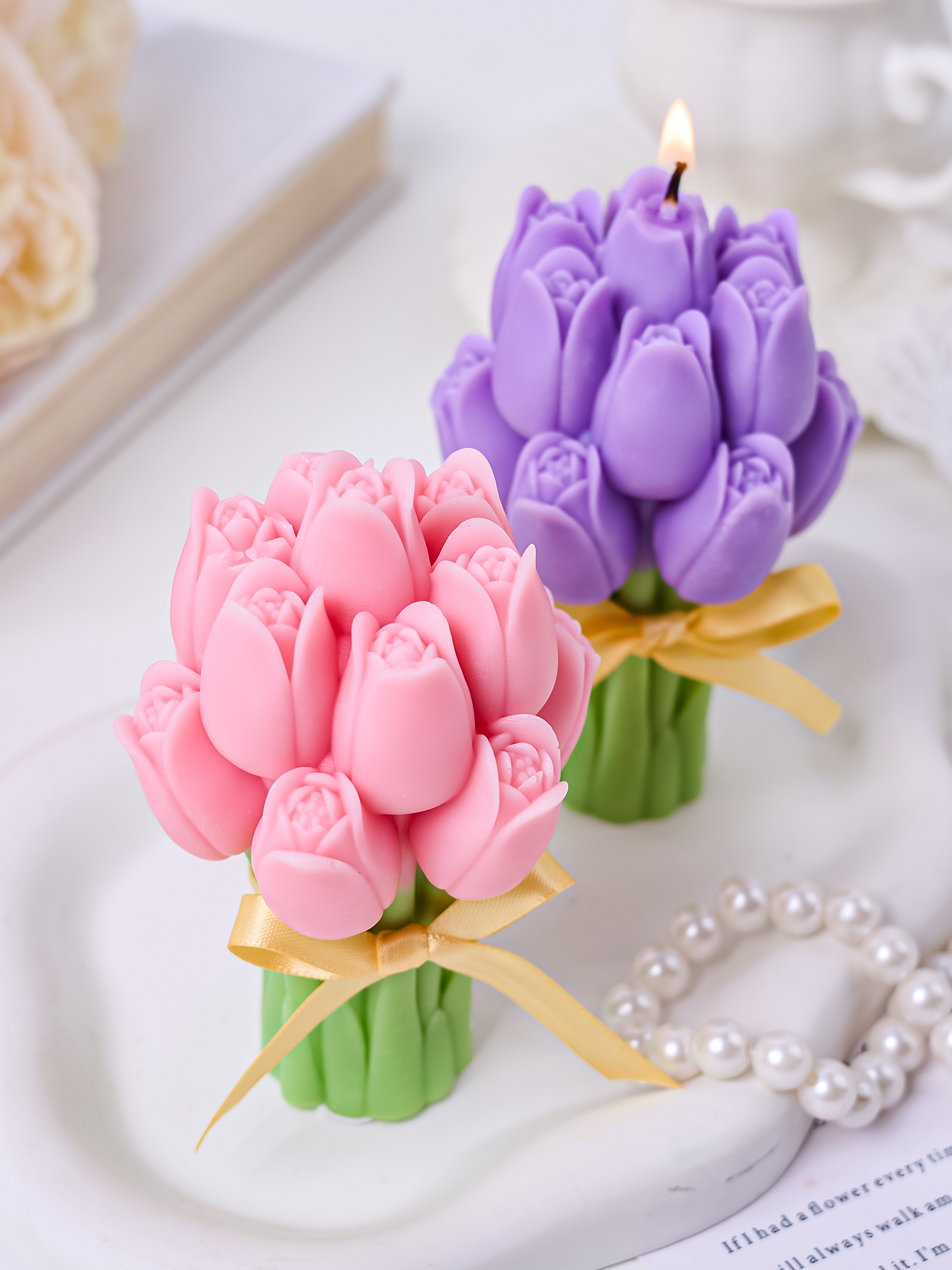 Soap Making Scents - 3D Tulip Bouquet Aroma Candle Silicone