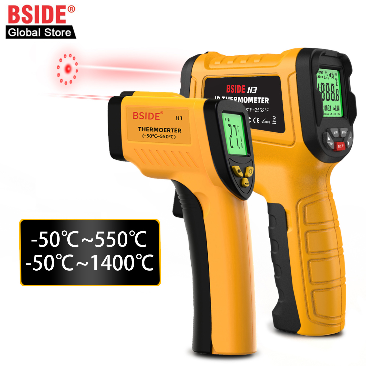 Soap Making Thermometer - BSIDE H3 Infrared Thermometer Gun -50~1400°C