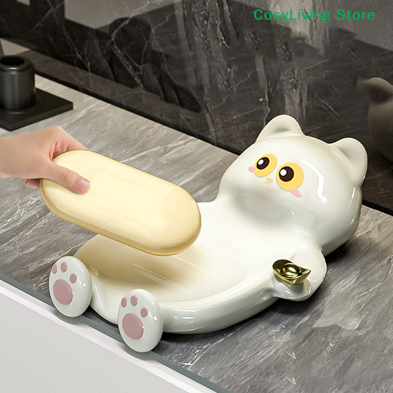 [CL]1Pcs Cute Cat Soap Dish Cr – Soap Making Box Bewertung und Preis